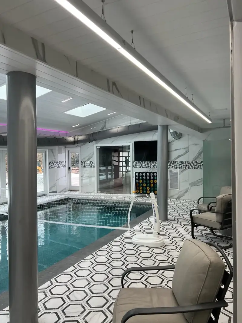 indoor pool lounge lighting, North Caldwell, NJ