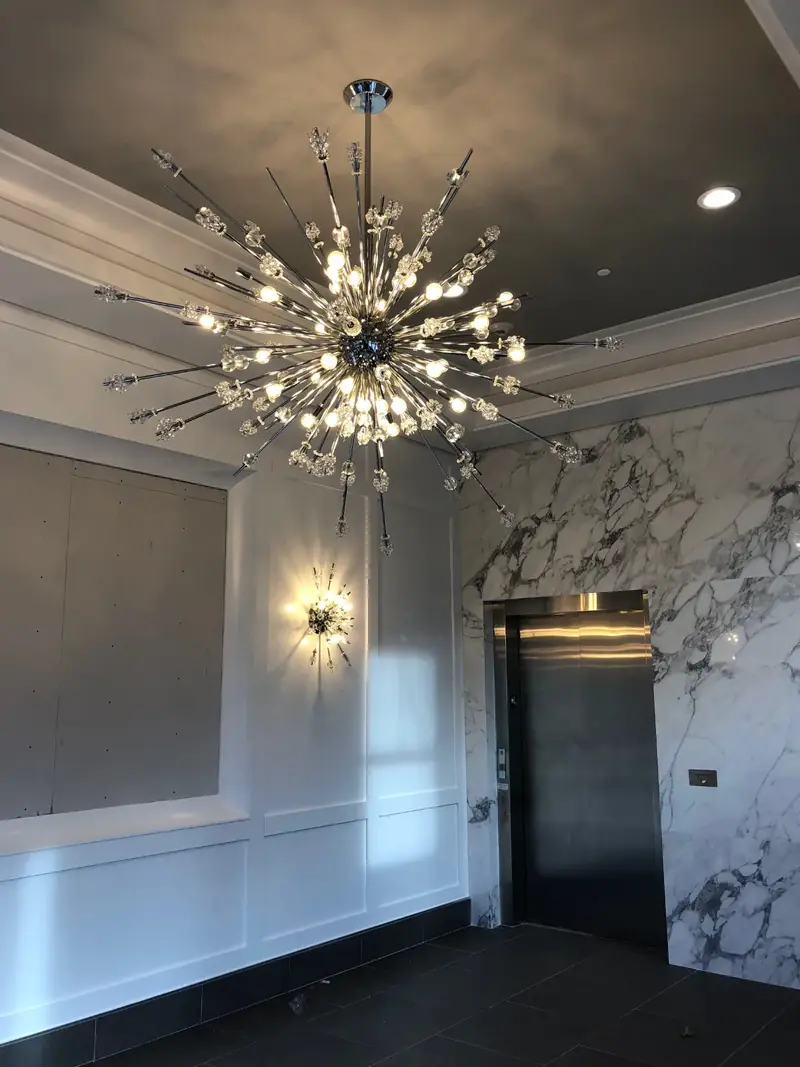 apartment building lobby lighting, Leonia, NJ