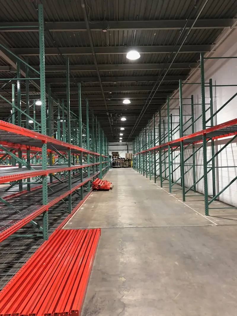 Healing Hands Warehouse, NJ: warehouse aisle lighting